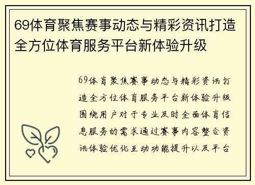 69体育聚焦赛事动态与精彩资讯打造全方位体育服务平台新体验升级
